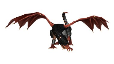 3D render fantezi Dragon beyaz