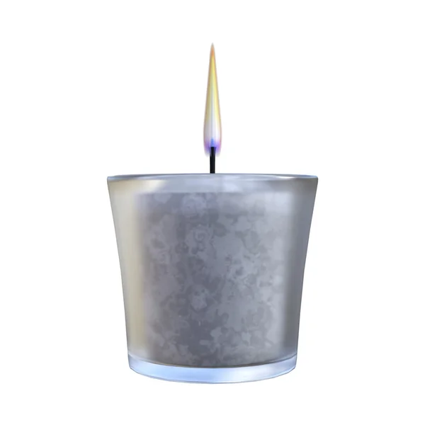 3D vykreslování svíčka na bílém — Stock fotografie