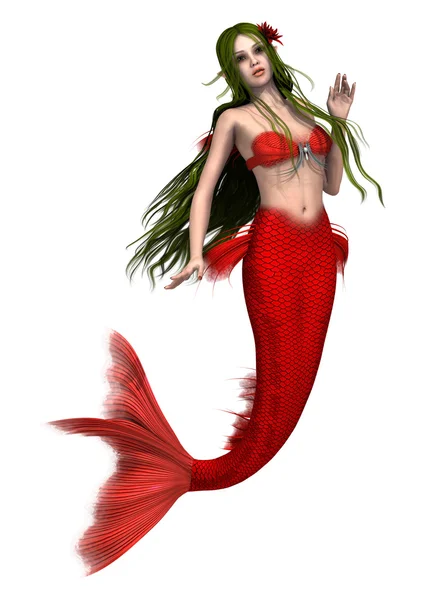 3D rendering Fantasy Mermaid-fehér — Stock Fotó