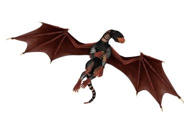 3D render fantezi Dragon beyaz