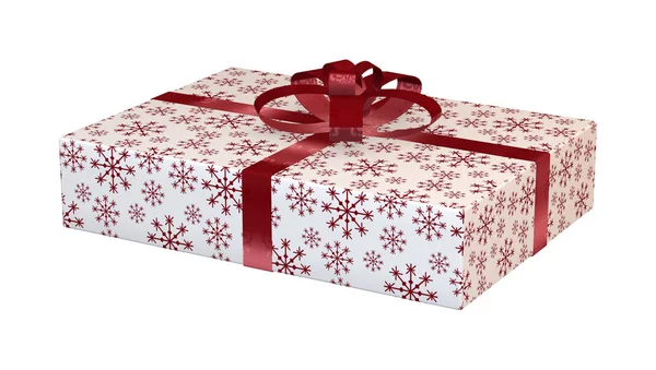 3D rendering kerstcadeau op wit — Stockfoto