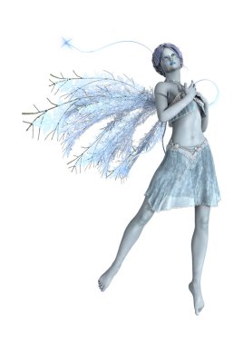 3D render Winter Fairy beyaz