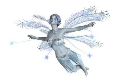 3D render Winter Fairy beyaz