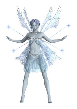 3D render Winter Fairy beyaz