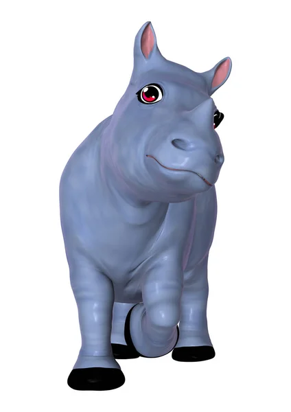3D рендеринга синий Rhino на белом — стоковое фото