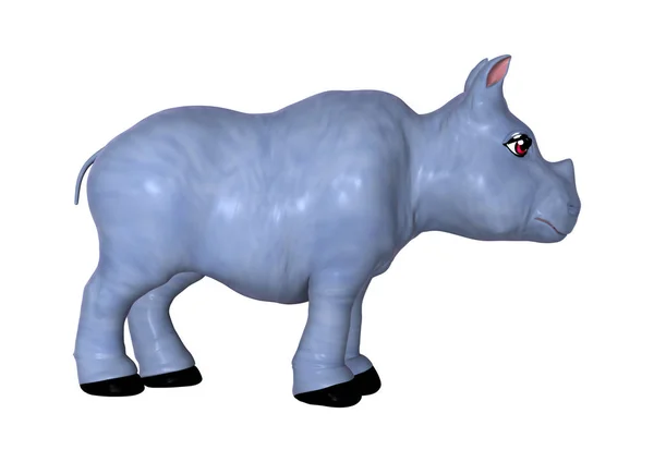 3D rendering blauwe Rhino op wit — Stockfoto