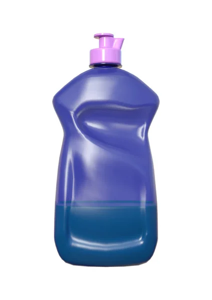 Butelka 3D renderowania z Luquid mydło na białym tle — Zdjęcie stockowe