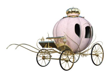 3D render Cinderella at arabası beyaz