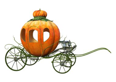 3D render Cinderella at arabası beyaz