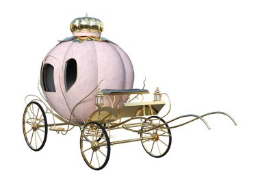 3D render Cinderella at arabası beyaz