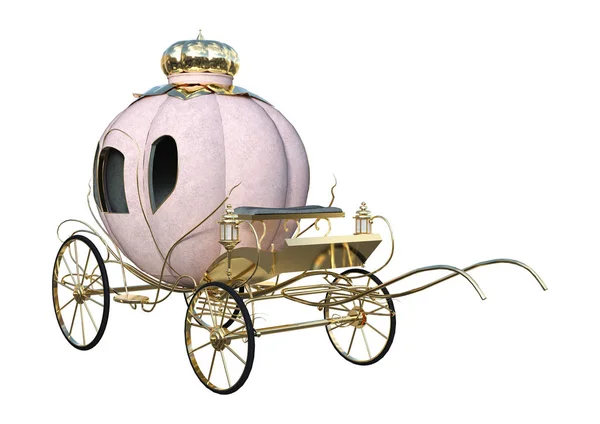 3D-рендеринг Cinderella Carriage на белом — стоковое фото