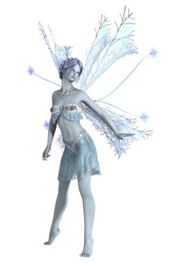 3D render Winter Fairy beyaz