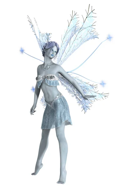 3D render Winter Fairy beyaz — Stok fotoğraf