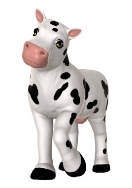 3D render inek beyaz