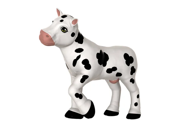 3D Rendering Cow on White — Stock Photo, Image