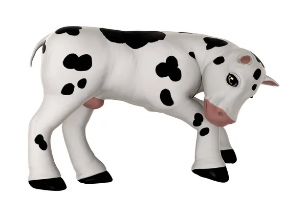 3D Rendering Cow on White — Stock Photo, Image