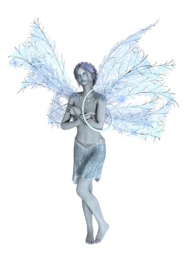 3D render Winter Fairy beyaz