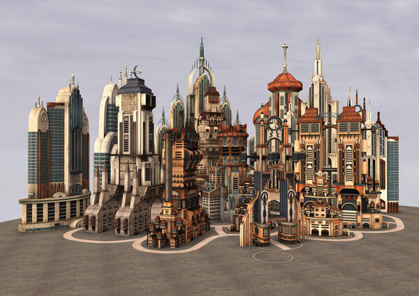 3D Rendering Futuristic City