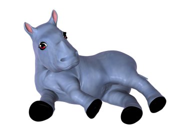 3D beyaz mavi gergedan oluşturma