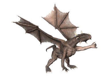 3D render fantezi Dragon beyaz
