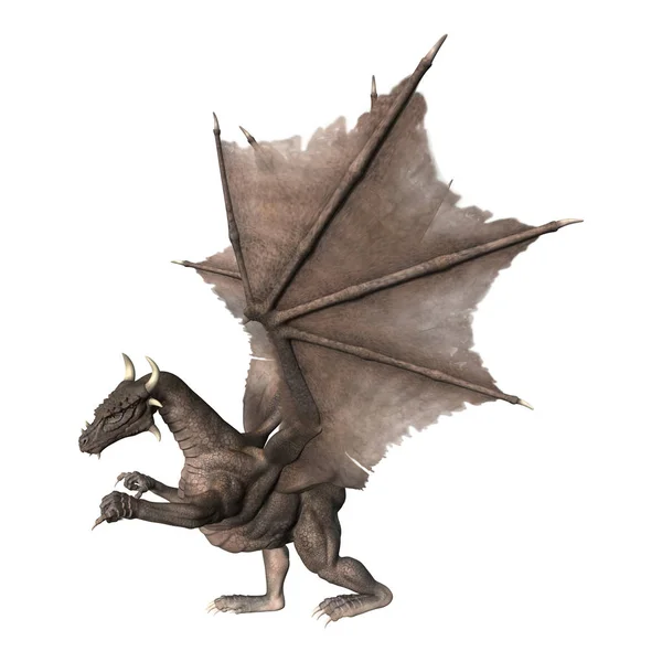 3D Rendering Fantasy Dragon su Bianco — Foto Stock