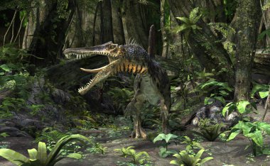 3D Rendering Dinosaur Spinosaurus clipart