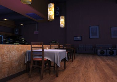 3D render Lounge Bar