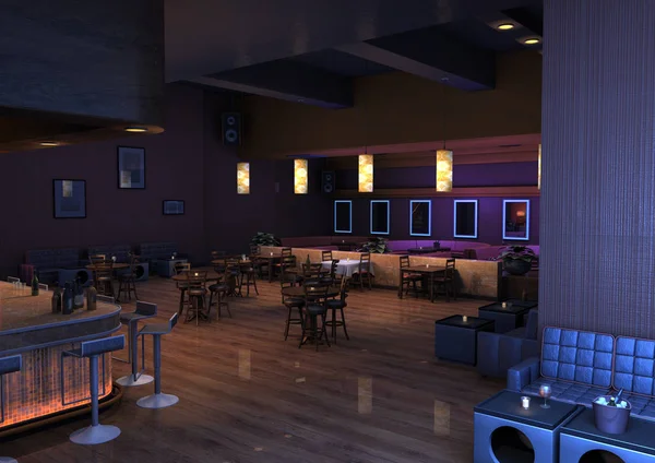 3D Rendering Lounge Bar — Stock Photo, Image