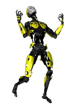 3D render Robot üzerinde beyaz