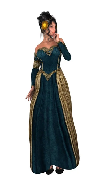 3D vykreslování pohádka Princezna na bílém pozadí — Stock fotografie