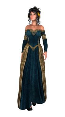 3D render peri masalı Prenses beyaz