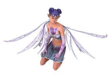 3D beyaz mor peri oluşturma