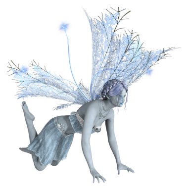 3D render Winter Fairy beyaz