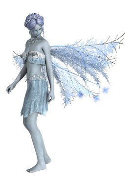 3D render Winter Fairy beyaz