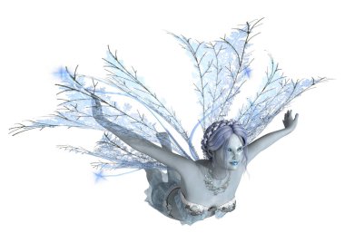 3D render Winter Fairy beyaz