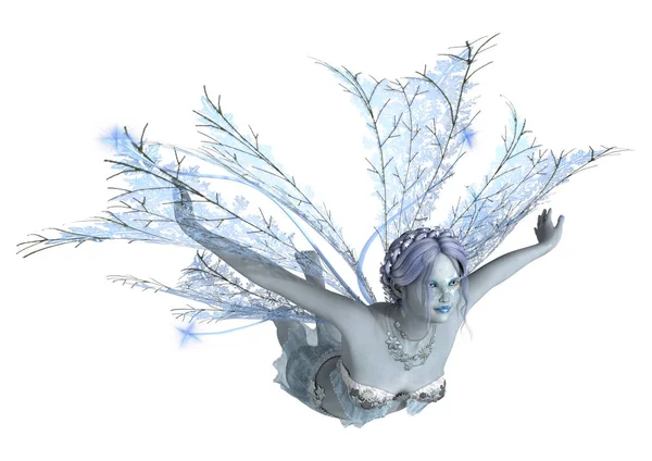 3D render Winter Fairy beyaz — Stok fotoğraf