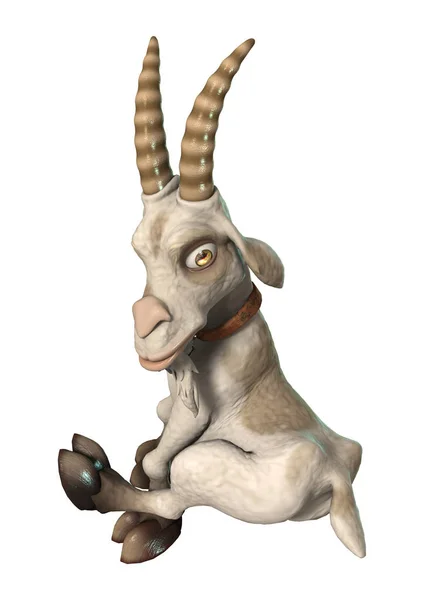 Representación 3D de cabra en blanco —  Fotos de Stock