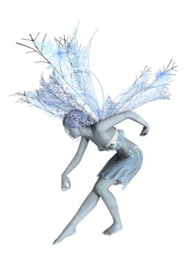 3D render Winter Fairy beyaz