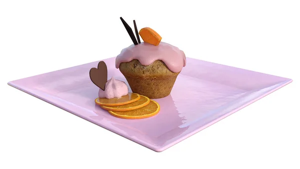 3D renderowania Cupccake luksus na białym tle — Zdjęcie stockowe