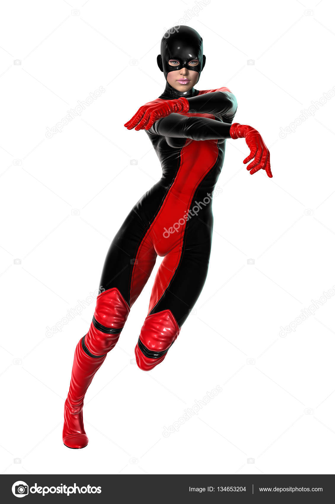 3d Rendering Female Superhero On White Stock Photo C Photosvac