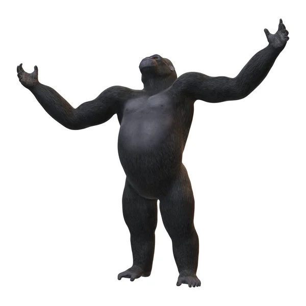 3D Rendering Gorilla di Putih — Stok Foto