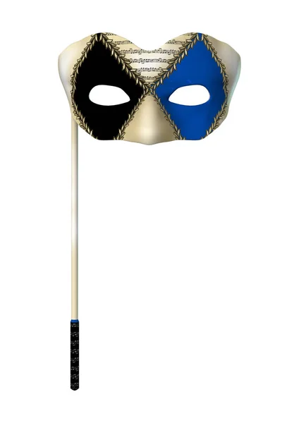 3D Rendering Masquerade Mask on White — Stock Photo, Image