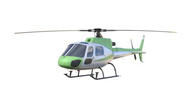 Beyaz 3D render helikopter