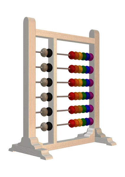 3D vykreslování Abacus na bílém — Stock fotografie