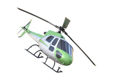 Beyaz 3D render helikopter