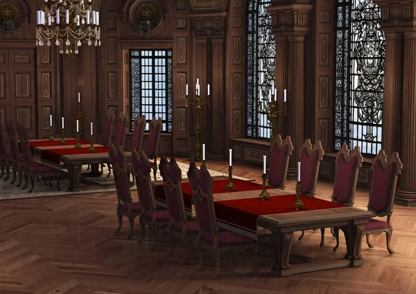 Interior de Castelo de renderização 3D — Fotografia de Stock
