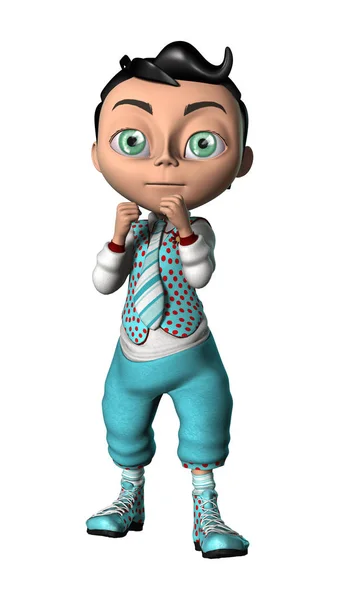 Representación 3D Cartoon Boy en blanco — Foto de Stock