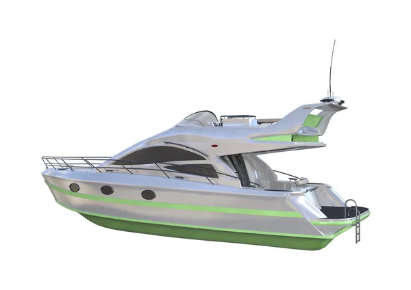 3D renderowania jacht na białym — Zdjęcie stockowe