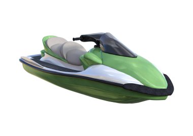 3D render Jet Ski üzerinde beyaz