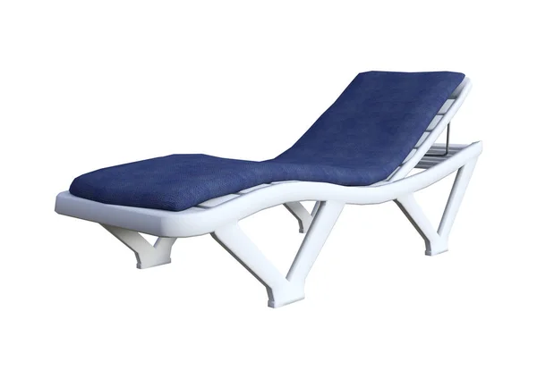 Chaise de plage de rendu 3D sur blanc — Photo